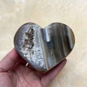 Agate geode heart