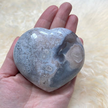 Blue Flower Agate Heart 3