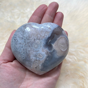 Blue Flower Agate Heart 3