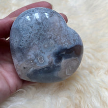Blue Flower Agate Heart 3