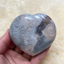 Blue Flower Agate Heart 3