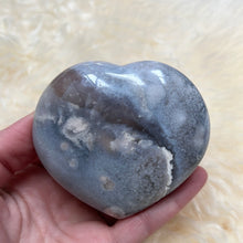 Blue Flower Agate Heart 3