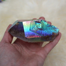 Aura smoky quartz point