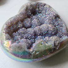 Aura Amethyst Geode Heart