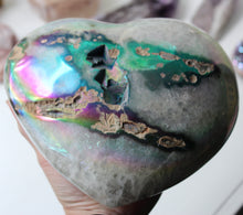 Aura Amethyst Geode Heart