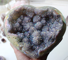 Aura Amethyst Geode Heart