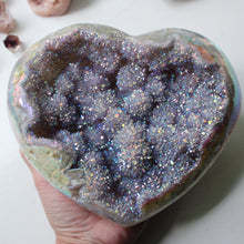 Aura Amethyst Geode Heart