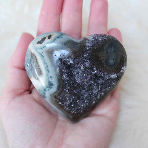 Rainbow amethyst heart