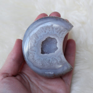 Agate geode crescent moon