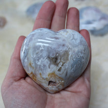 Blue Flower Agate Heart 2
