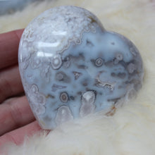 Blue Flower Agate Heart 2