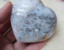 Blue Flower Agate Heart 2