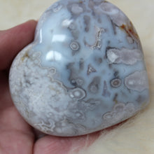Blue Flower Agate Heart 2