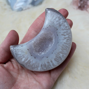 Agate geode crescent moon