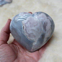 Blue Flower agate Heart 1