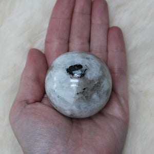 Rainbow moonstone sphere