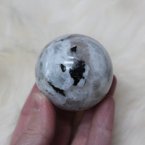 Rainbow moonstone sphere