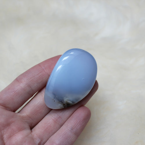 Blue chalcedony pocket stone