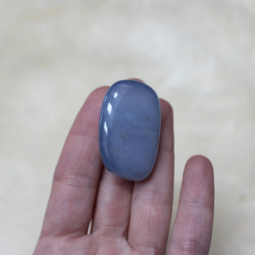 Blue chalcedony pocket stone