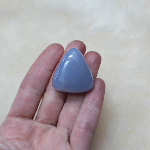 Blue chalcedony pocket stone