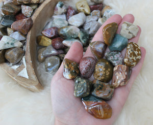 Ocean jasper tumbled stones - Set of three