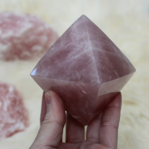 Large Rose quartz octahedron