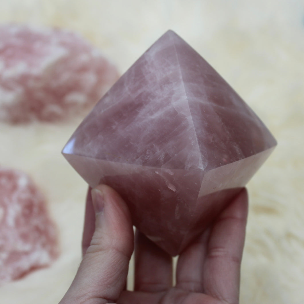 Large Rose quartz octahedron