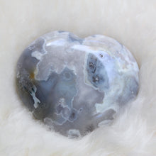 Blue Flower agate Heart 6