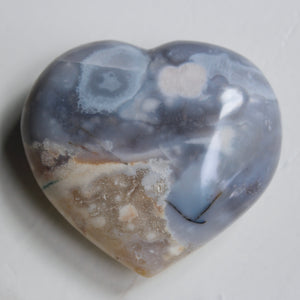 Blue Flower Agate Heart 4