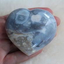 Blue Flower Agate Heart 4