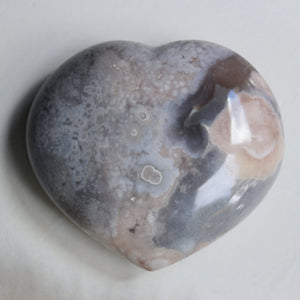 Blue Flower Agate Heart 3