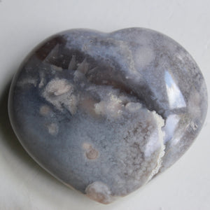 Blue Flower Agate Heart 3