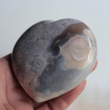 Blue Flower Agate Heart 3