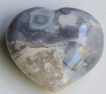 Blue Flower Agate Heart 4