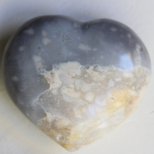 Blue Flower Agate Heart 4