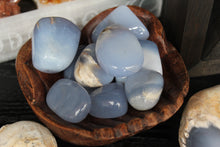 Blue chalcedony pocket stone