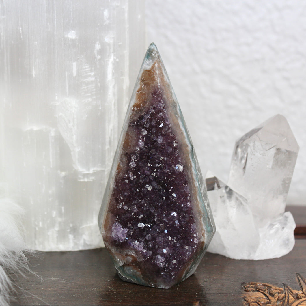 Uruguayan Amethyst Pendulum Display