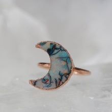 Monarch Opal Crescent Moon Ring || Size 6.75