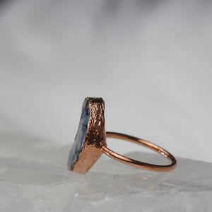 Monarch Opal Crescent Moon Ring || Size 6.75