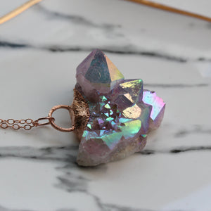 Aura amethyst spirit quartz pendant