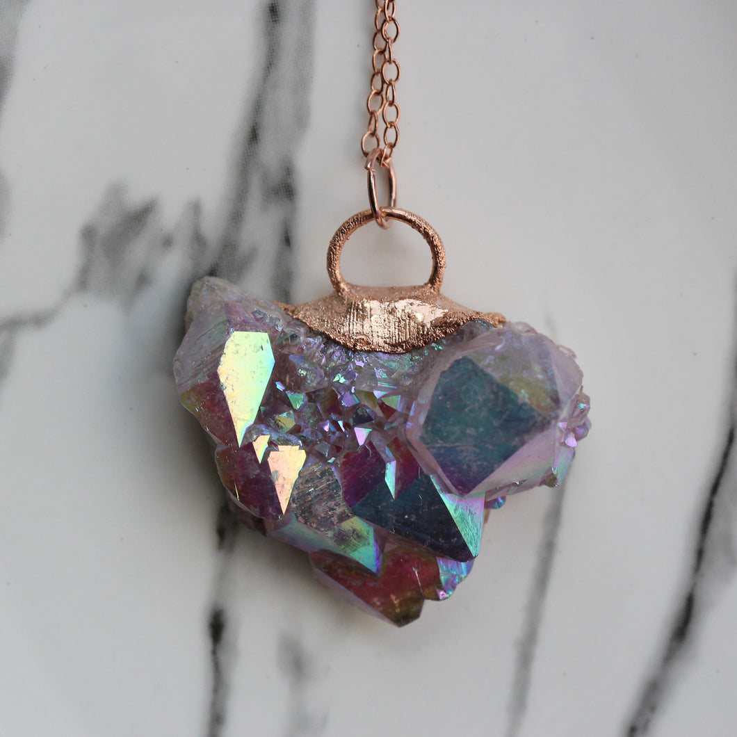 Aura amethyst spirit quartz pendant