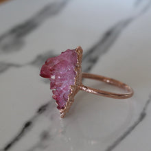 Rose aura quartz ring