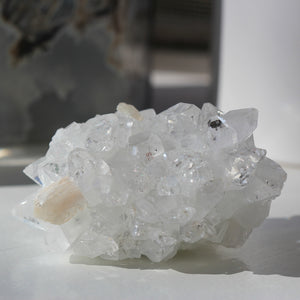 Apophyllite with stilbite cluster