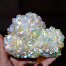 Rainbow aura calcite cluster