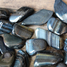 Blue tigers eye tumblestone