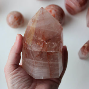 Polished hematoid quartz tower