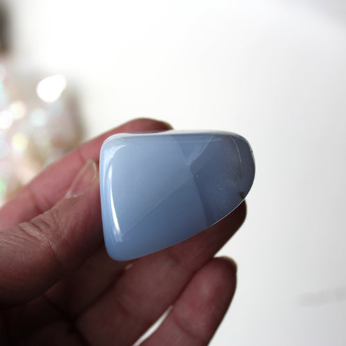 Blue chalcedony pocket stone