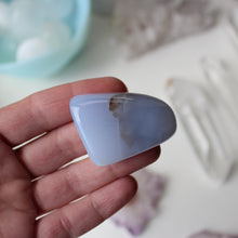 Blue chalcedony pocket stone